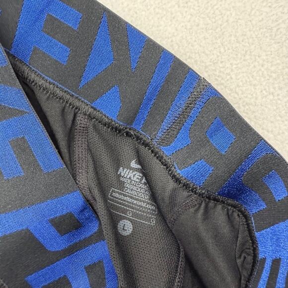 Nike Pro Compression Tights Mens Large Black Blue Athletic Training Workout READ - Picture 9 of 10